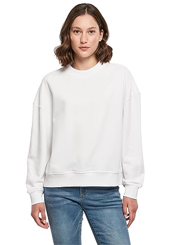 Build Your Brand Damen BY212-Ladies Oversized Crewneck Sweatshirt, White, XS von Build Your Brand