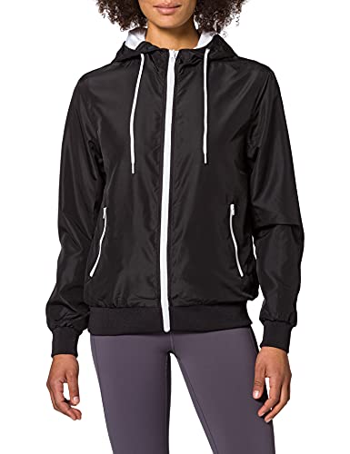 Build Your Brand Damen BY147-Ladies Recycled Windrunner Jacke, Black/White, S von Build Your Brand