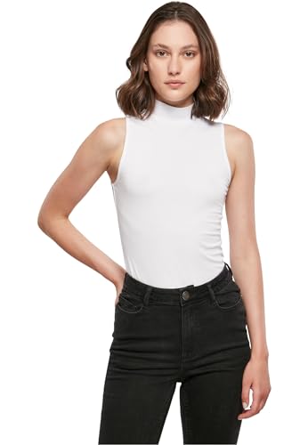 Build Your Brand Damen BY235-Ladies Sleeveless Turtleneck Body T-Shirt, White, 4XL von Build Your Brand