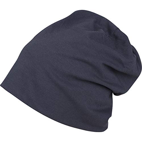 Build Your Brand Unisex BY002-Jersey Beanie-Mütze, Navy, one Size von Build Your Brand