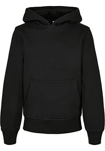 Build Your Brand Unisex Kinder Organic Basic Kids Hoody Kapuzenpullover, black, 134-140 von Build Your Brand