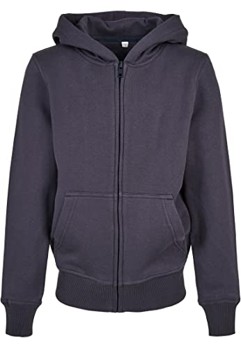 Build Your Brand Unisex Kinder BY188-Organic Basic Kids Zip Hoody Kapuzenpullover, Navy, 110/116 von Build Your Brand