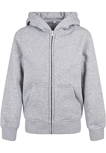 Build Your Brand Unisex Kinder BY188-Organic Basic Kids Zip Hoody Kapuzenpullover, heathergrey, 146/152 von Build Your Brand