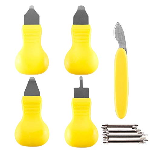 Uhr Zurück Etui Opener Remover Messer Reparatur Werkzeug verschiedene Größen 5 Stück Uhrenbatterie Ändern Edelstahl & 8 Extra Uhr Pins, gelb Uhr Zurück Etui Opener Remover Messer Reparatur Werkzeug verschiedene Größen 5 Stück Uhrenbatterie Ändern Edelstahl & 8 Extra Uhr Pins, gelb von Bumdenuu