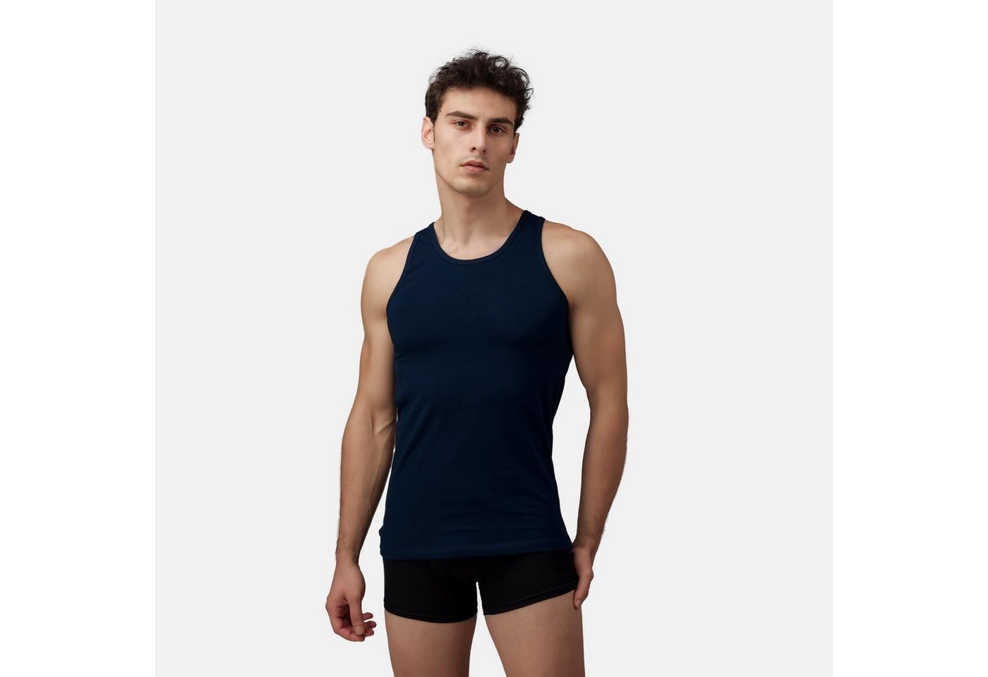 Burnell & Son Unterhemd Tank Top Achselshirt für Herren (Packung, Set, Spar-Pack, Spar-Packung, 3-St., 3er-Pack) Feinripp, extra lang von Burnell & Son