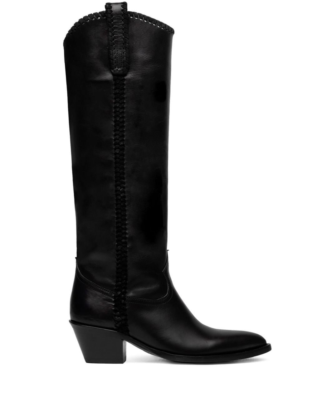 Buttero 40mm pointed-toe leather boots - Schwarz von Buttero