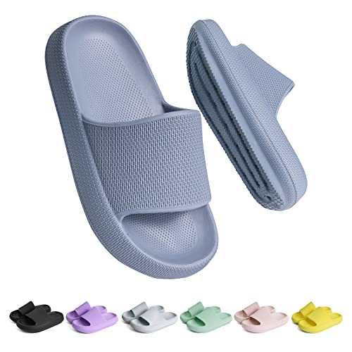 Unisex Kinder Badelatschen Jungen Mädchen badeschlappen Cozy Slides Wolken Schlappen Original EVA Weiche Dicke Sohle Rutschfeste Schwimmbad Strand Badeschuhe Dunst Blau 29 EU von Buwege