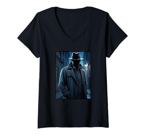 Damen Die Stranger Dark Film Noir-Szene T-Shirt mit V-Ausschnitt Damen Die Stranger Dark Film Noir-Szene T-Shirt mit V-Ausschnitt von Buy Cool Shirts