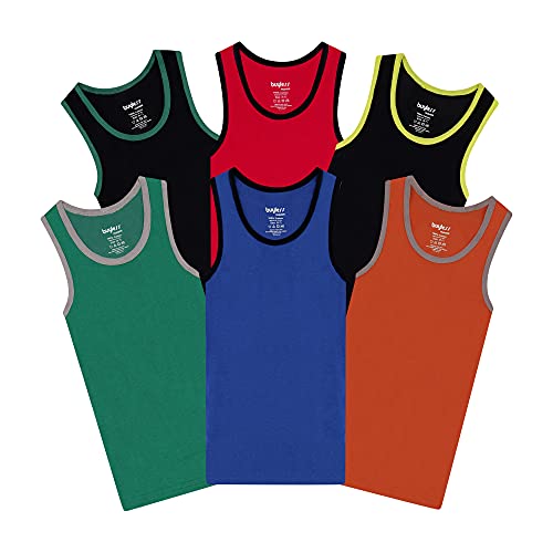 Buyless Fashion Jungen Unterhemden Tank-Top Mehrfarbig Weiche Baumwolle (6er-Pack) 11-12 von Buyless Fashion
