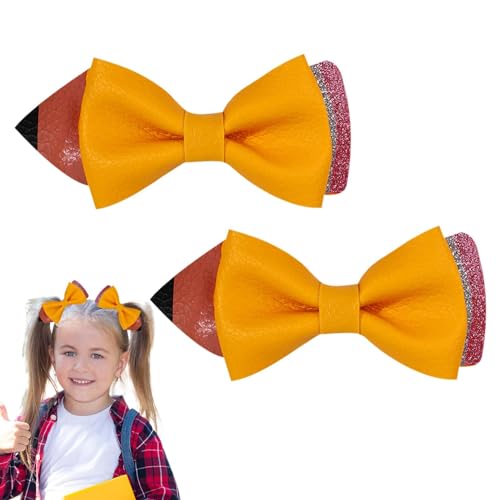 Bvizyelck Bleistift-Haarspange, Bleistift-Klauenklammer - Bleistiftschleifen-Haarspangen für den Schulanfang - Krallenklammern mit starkem Halt, einzigartige Haarnadelklammern für Cheerleader-Mädchen, von Bvizyelck