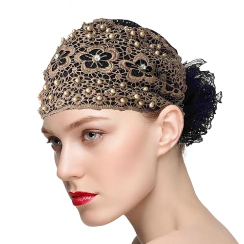 Bvizyelck Spitzen-Stirnbänder für Mädchen, Spitzen-Haarband | Stretch-Stirnband für Mädchen | Breites Damen-Stirnband mit dehnbarem Vintage-Spitzenrand, Haarband, Bandana, Bohemian-St für Damen von Bvizyelck