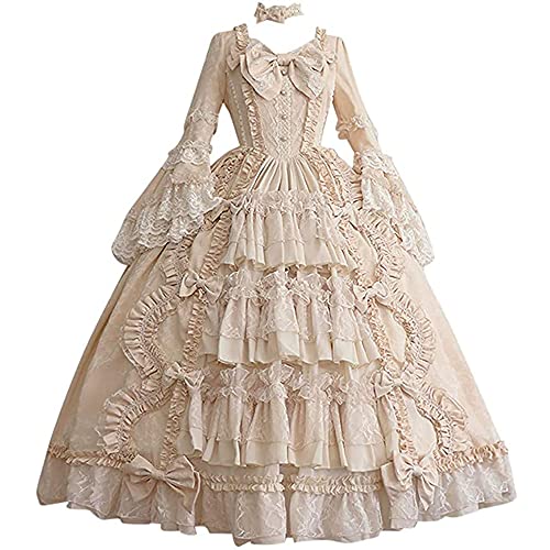 Bvsbpk Mittelalterliches Renaissance-Kostüm für Damen, Rokoko, maskiertes Ballkleid, viktorianisches langes Kleid, Gothic, Cosplay, Vintage-Kleid von Bvsbpk