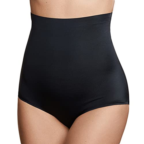 Bye Bra Unsichtbarer hoch sitzender Slip, Nahtlose Shapewear, leichtes Höschen zur Bauchkontrolle, geschmeidige Bequeme Formwäsche, Hautfarbe und Schwarz, S-XL von Bye Bra