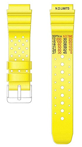 C CAVADINI Kautschuk Unisex Uhrenarmband (gelb) von C CAVADINI