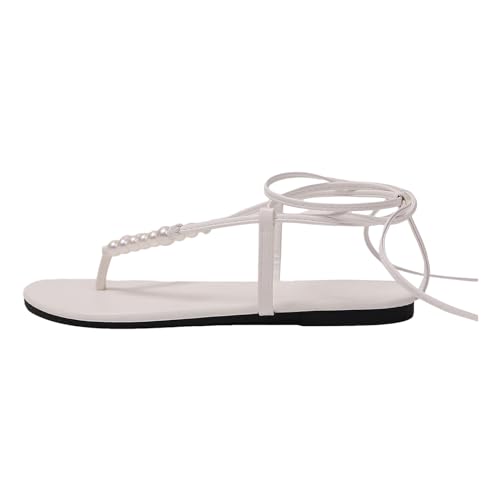 C'est TT Sandalen Damen Elegant Sommerschuhe Damen Sommer Flache Zehentrenner Sandaletten Damen Sommer Sandalen Vintage Sommer Sandalen Damen Niedriger Strandschuhe Frauen Wandernsandalen Sommer von C'est TT