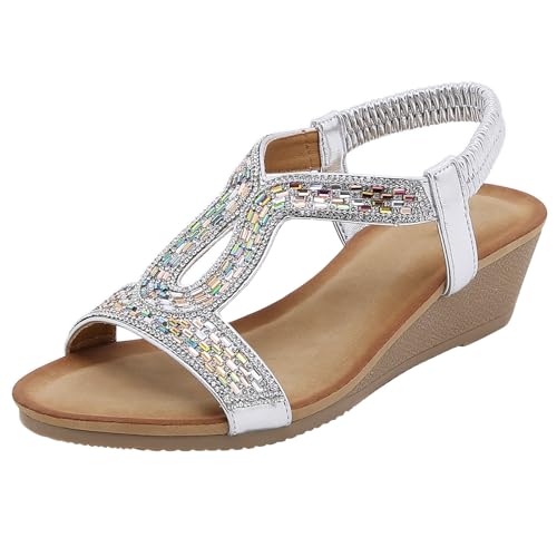 C'est TT Sandalen für Frauen und Mädchen Sommer Freizeit Zehentrenner Schuhe Bohemia Strand Schuhe Sommerschuhe Sommer Sandalen für Frauen Riemchensandalen Plateau Sommerschuhe mit Absatz von C'est TT