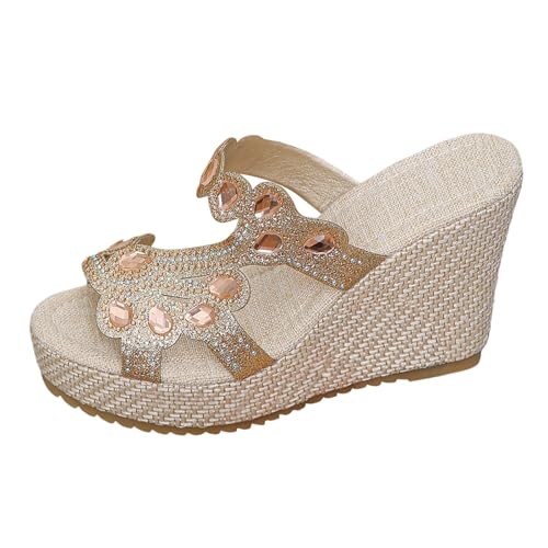 C'est TT Sandalen für Frauen und Mädchen Stand Zehentrenner Beach Sandaletten Bohemian Damen Sandalen Sommerschuhe Damen Sommer Böhmen Flache Badesandale Damen Sommer Schlappen Sommerschuhe von C'est TT