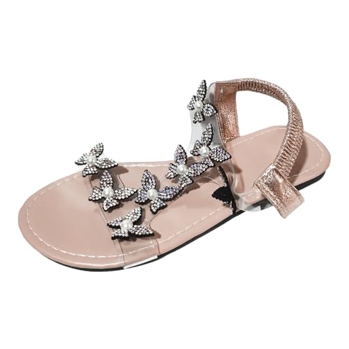 C'est TT Sommer Sandalen für Mädchen Sommer Freizeit Zehentrenner Schuhe Damen Sommer Sandalen Vintage Sommer Sandalen Damen Niedriger Strandschuhe Sommer Offene Zehen Strandsandalen von C'est TT