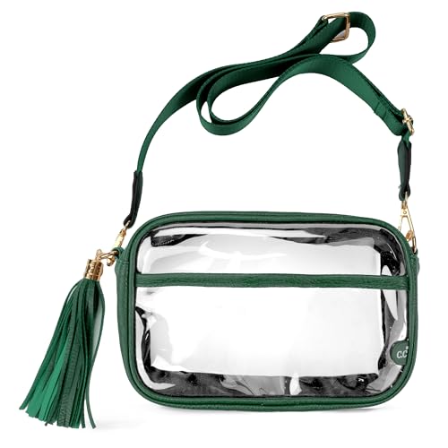 C.C Gürteltasche für Damen, Schultertasche, Crossbody-Tasche mit verstellbarem Riemen für Damen, Transparent, Grün, Gürteltasche für den Alltag von C.C