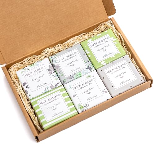 CABRERIZO SOAP Pfefferminze und Pfefferminze, 6 Tabletten aus natürlicher Seife, mit ätherischem Pfefferminzöl, 6 x 65 g. Gesichts-, Hand- und Körperseife, Geschenk für Damen, handgemachte Seifen aus CABRERIZO SOAP Pfefferminze und Pfefferminze, 6 Tabletten aus natürlicher Seife, mit ätherischem Pfefferminzöl, 6 x 65 g. Gesichts-, Hand- und Körperseife, Geschenk für Damen, handgemachte Seifen aus von CABRERIZO SOAP