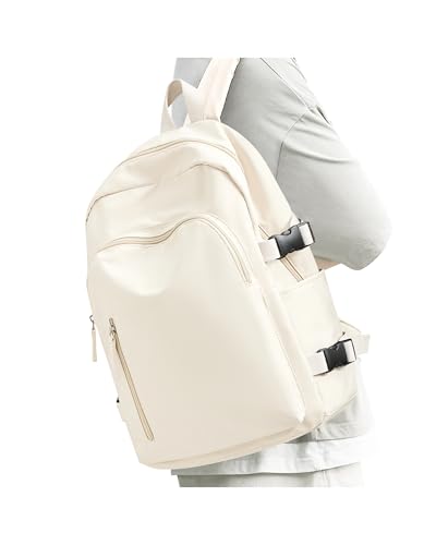 CADOLIM Schulrucksack Teenager Mädchen Uni Rucksack Damen Lässig Schulrucksack Für Damen Im Teenageralter Leichter Rucksack Beige von CADOLIM