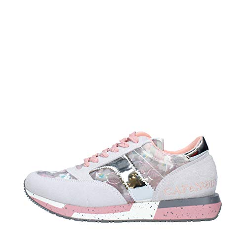 Cafè Noir GDL6442572410 Sneaker IN Suede UND BLUMENSTOFF E20.2572 Grey/PINK 41 von CAFèNOIR