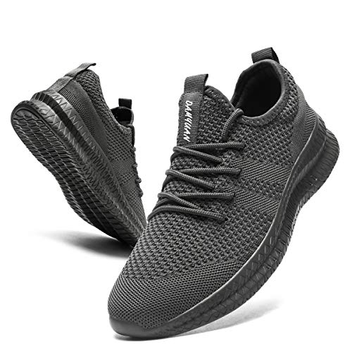 CAIQDM Schuhe Herren Laufschuhe Sneaker Outdoor Sportschuhe Turnschuhe Männer Joggingschuhe Atmungsaktiv Running Shoes Men Walking Schuhe Freizeitschuhe Fitness Schuhe Dunkelgrau 48 EU von CAIQDM