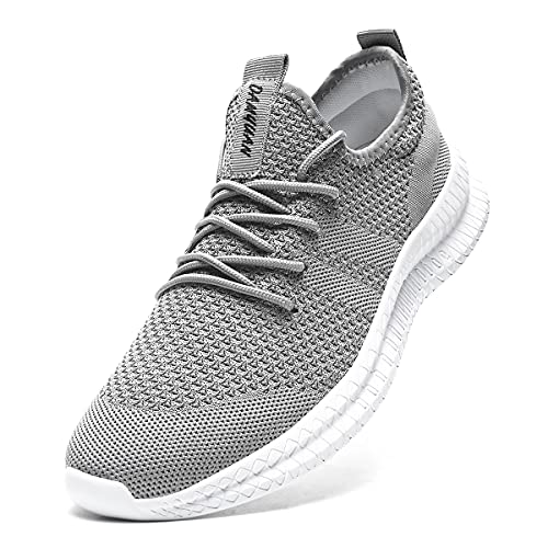 CAIQDM Schuhe Herren Laufschuhe Sneaker Outdoor Sportschuhe Turnschuhe Männer Joggingschuhe Atmungsaktiv Running Shoes Men Walking Schuhe Freizeitschuhe Fitness Schuhe Grau 47 EU von CAIQDM