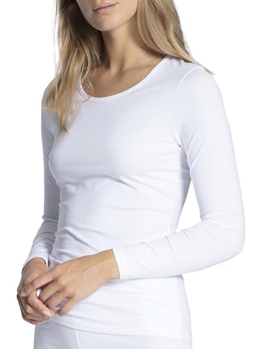 CALIDA Natural Comfort Langarmshirt, Rundhals Damen, aus hochwertiger Baumwolle, natürlicher Glanz und glatter Griff von CALIDA