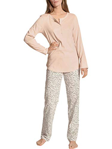 CALIDA Damen Pyjamaset Sweet Dreams, pink aus 100% Baumwolle, mit einem Print in klassischem Design, Größe: 40/42 von CALIDA