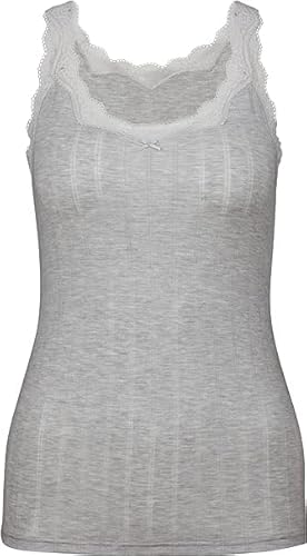 CALIDA Etude Toujours Tank Top Damen, mit Swiss+Cotton-Gütesiegel, edle Nadelstreifen-Optik und zarte Spitze am Ausschnitt von CALIDA