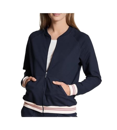 CALIDA Favourites Lounge-Jacke Damen, glatte, leicht glänzende Oberflächemit soften Rippbündchen und seitlichen Einschubtaschen von CALIDA