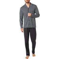 CALIDA Herren Pyjama blau Jersey-Baumwolle Gestreift Comfort Fit von CALIDA