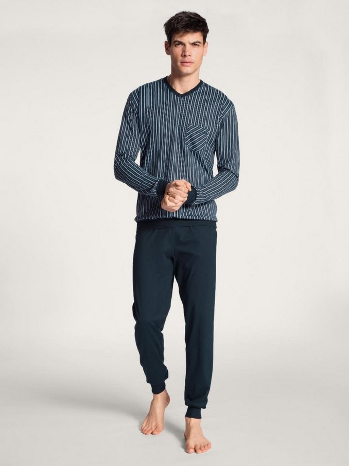 CALIDA Pyjama HERREN Pyjama mit Bündchen, dark sapphire von CALIDA