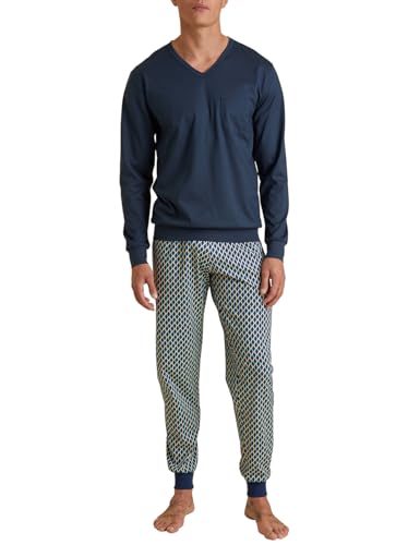 CALIDA Relax Imprint Bündchen-Pyjama Herren, aus 100% Baumwolle von CALIDA