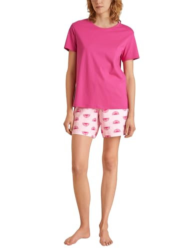CALIDA Spring Nights Kurz-Pyjama Damen, aus 100% Baumwolle, atmungsaktiv und klimaregulierend von CALIDA