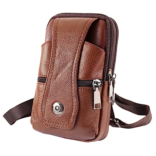 CALLARON 1 STK Handytasche Herren tragbare Handtasche Businesstasche aus Rindsleder gürteltasche Trendige Hüfttasche schicke Handytasche Multifunktion Business-Tasche Geschenk Mann von CALLARON