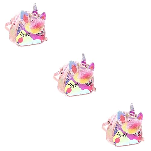 CALLARON 3 STK Einhorn Umhängetasche Kinder-Cartoon-geldbörse Geldbörse Transparent Schillernde Geldbörse TPU-umhängetasche Kinder-Cartoon-Tasche Student Grüßer Schultertasche von CALLARON