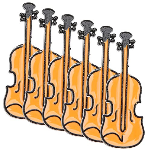 CALLARON 6St Brosche für Musik instrumente Gitarrennadeln dekorative Stifte Anstecknadel für Damenbekleidung Anzug Reversnadel malen Violine Zubehör Hut Fräulein Abzeichen von CALLARON