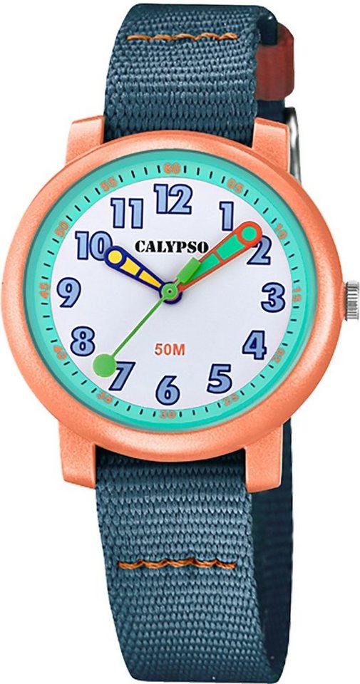 CALYPSO WATCHES Quarzuhr Calypso Kinder Uhr Analog Casual K5811/2, (Analoguhr), Kinderuhr rund, mittel (ca. 32mm), Textilarmband, Casual-Style von CALYPSO WATCHES