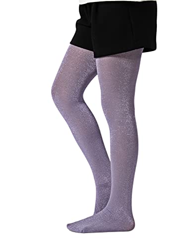 CALZITALY Mädchen Strumpfhose mit Glitzer, Glänzende Strumpfhosen, Strumpfhose Kleine Kinder, Von 2 zu 14 Jahren, Rosa, Schwarz, Mehrfarbig, 40 DEN, Made in Italy (Viola, 4-6 Jahre) von CALZITALY