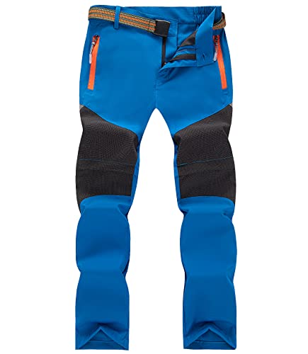 CAMLAKEE Jungen Wanderhose Trekkinghose Kinder Zip Off Hose Atmungsaktiv 2-in-1 Jungs Funktionshose Sommer Blau DE: 104-110 (Herstellergröße 110) von CAMLAKEE