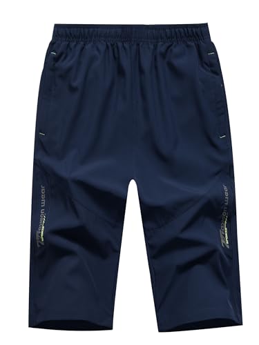 CAMLAKEE Kinder Kurze Hosen Sommer Jungen Shorts Sporthosen Sommerhose Leicht Kindershorts Blau DE: 134-140 (Herstellergröße 140) von CAMLAKEE