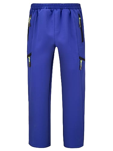 CAMLAKEE Kinder Trekkinghose Jungen Wanderhose Winterhose Mädchen Warme Arbeitshose mit Elastischem Bund Blau DE: 152-158 (Herstellergröße XL) von CAMLAKEE