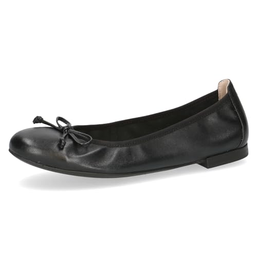 Caprice Damen Ballerinas aus Leder mit Schleife, Schwarz (Black Nappa), 36 von CAPRICE