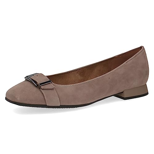 CAPRICE Damen Ballerinas Memotion aus Wildleder mit Blockabsatz Weite G, Braun (Mud Suede), 36 EU von CAPRICE