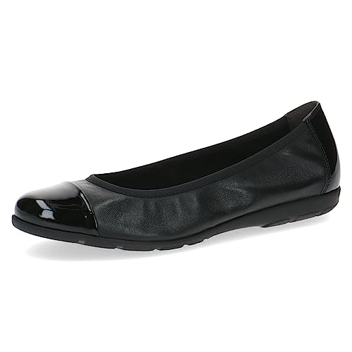 CAPRICE Damen Ballerinas Airmotion aus Leder Elegant Weite G, Schwarz (Black Comb), 37 EU von CAPRICE