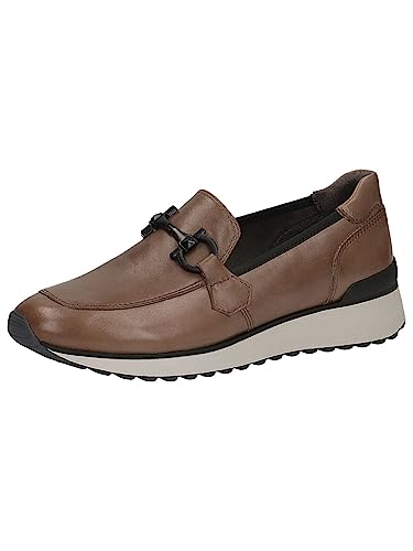 CAPRICE Damen Slipper Airmotion aus Leder Elegant Weite G, Braun (Taupe Nappa), 41 EU von CAPRICE