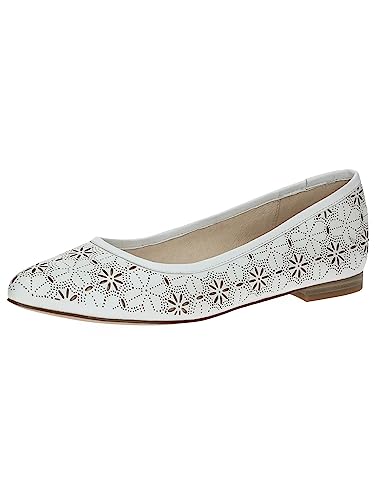 Caprice Damen 9-9-22101-20 Ballerina, White Nappa, 37 EU von CAPRICE