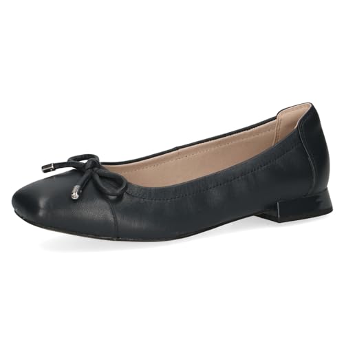 CAPRICE Damen Ballerinas aus Leder mit Blockabsatz, Blau (Ocean Nappa), 41 EU von CAPRICE